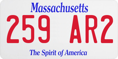MA license plate 259AR2