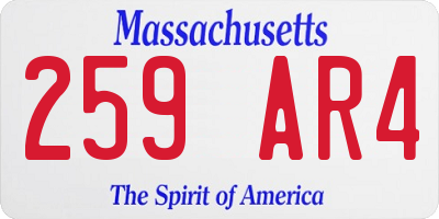 MA license plate 259AR4