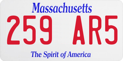 MA license plate 259AR5