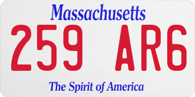 MA license plate 259AR6