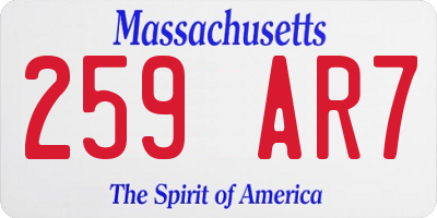 MA license plate 259AR7