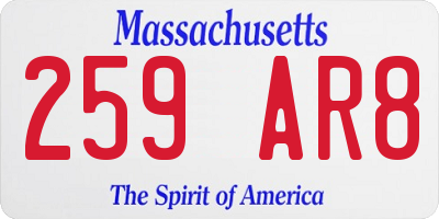 MA license plate 259AR8