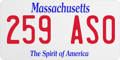 MA license plate 259AS0