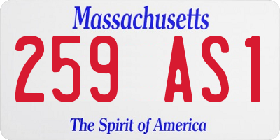 MA license plate 259AS1