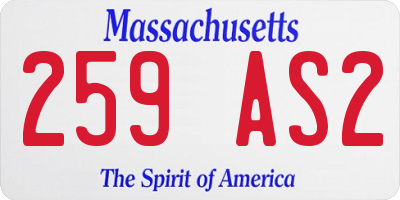 MA license plate 259AS2