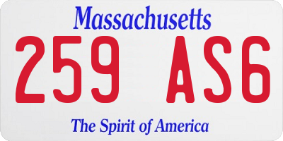 MA license plate 259AS6