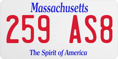 MA license plate 259AS8