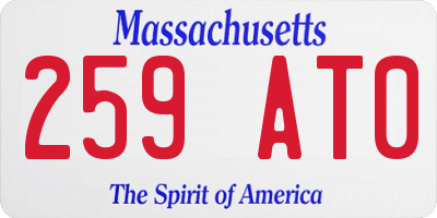MA license plate 259AT0
