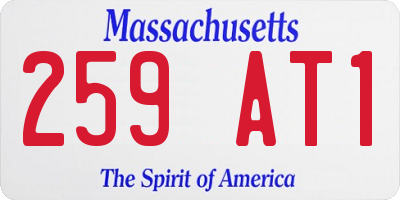 MA license plate 259AT1