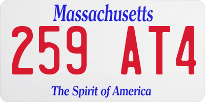 MA license plate 259AT4
