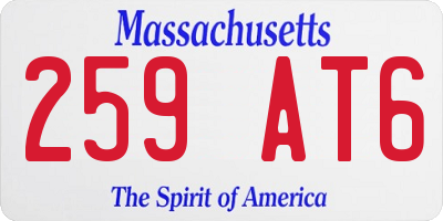 MA license plate 259AT6