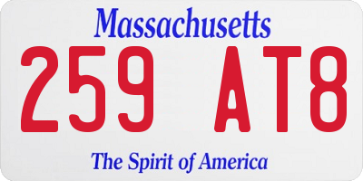 MA license plate 259AT8