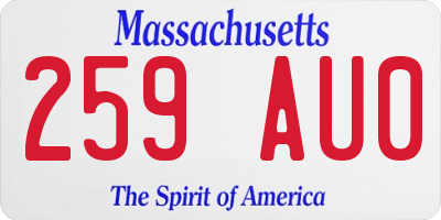 MA license plate 259AU0