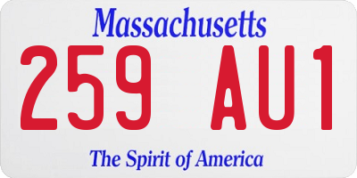 MA license plate 259AU1