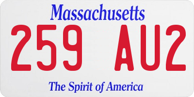 MA license plate 259AU2