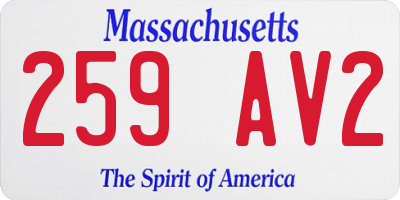 MA license plate 259AV2