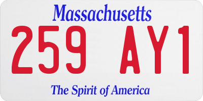 MA license plate 259AY1