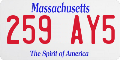 MA license plate 259AY5