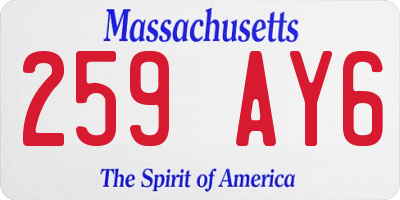 MA license plate 259AY6
