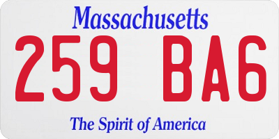 MA license plate 259BA6
