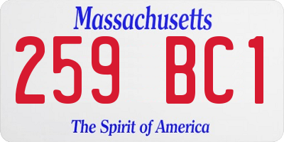 MA license plate 259BC1