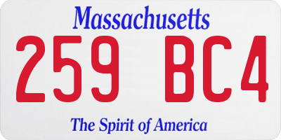 MA license plate 259BC4