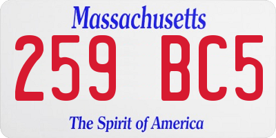 MA license plate 259BC5