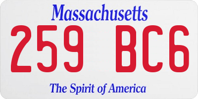 MA license plate 259BC6