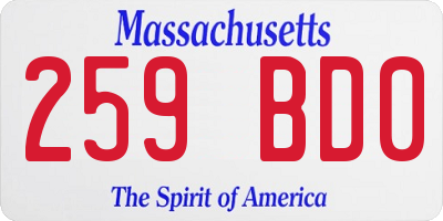 MA license plate 259BD0