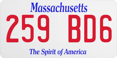 MA license plate 259BD6