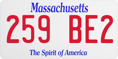 MA license plate 259BE2