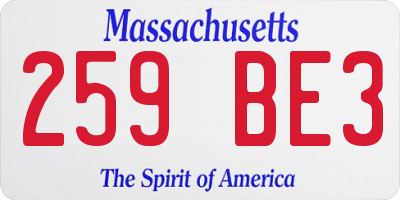 MA license plate 259BE3
