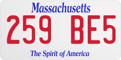 MA license plate 259BE5