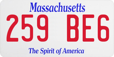 MA license plate 259BE6