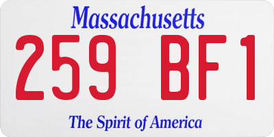 MA license plate 259BF1