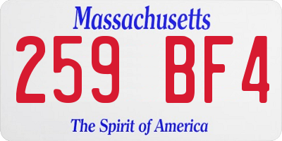 MA license plate 259BF4