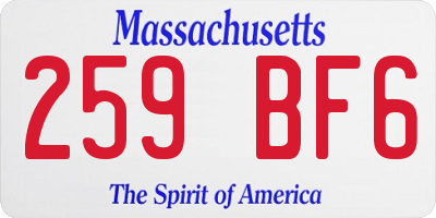 MA license plate 259BF6