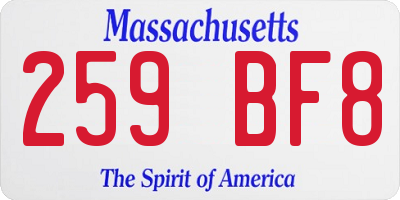 MA license plate 259BF8
