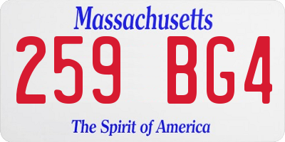 MA license plate 259BG4