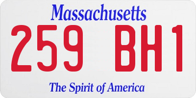MA license plate 259BH1
