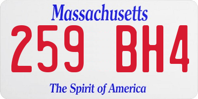 MA license plate 259BH4