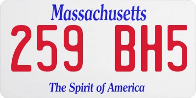 MA license plate 259BH5