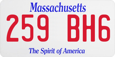 MA license plate 259BH6