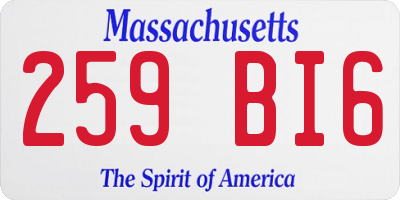 MA license plate 259BI6
