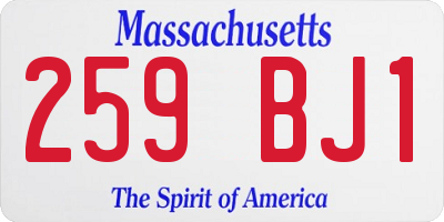 MA license plate 259BJ1
