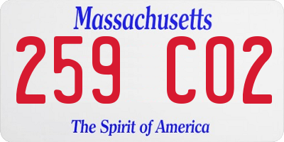 MA license plate 259CO2
