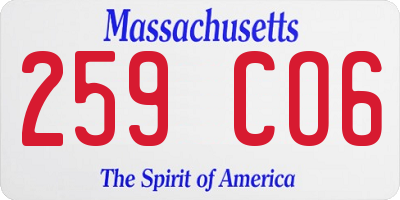 MA license plate 259CO6