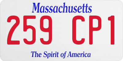 MA license plate 259CP1