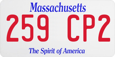 MA license plate 259CP2