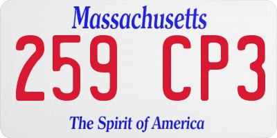 MA license plate 259CP3